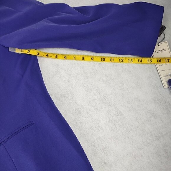 Natasia Purple Single Button Long Line Blazer with Shoulder Pads Size 26 (NWT) - Picture 11 of 13
